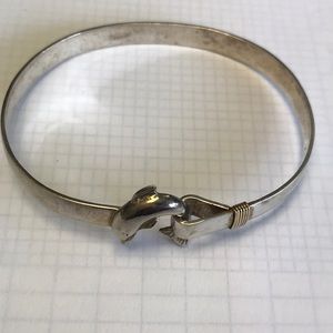 Carribean Bracelet Company: hook bracelet, dolphin, sterling and 14k gold